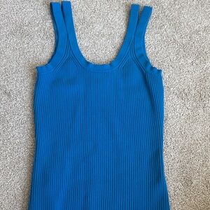 Reiss Bold Blue Ribbed Tank Top